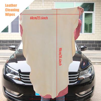 60x90cm Natural Suede Car Cleaning Cloth Genuine Leather Wash Suede Absorbent Quick-drying Towel Striped Cotton
