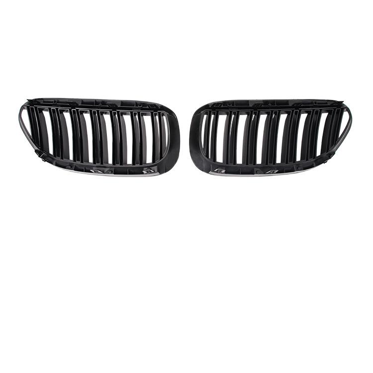 Glossy Black Single Line Style Car Front Bumper Grilles For BMW 6 Series E63  2003-2010 Matte Racing Grill Accessories