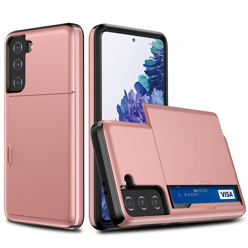 Suitable S24FE Phone Case S21 Two-in-one Slide Card Wallet Note20 Drop Resistance Protective Cover S23