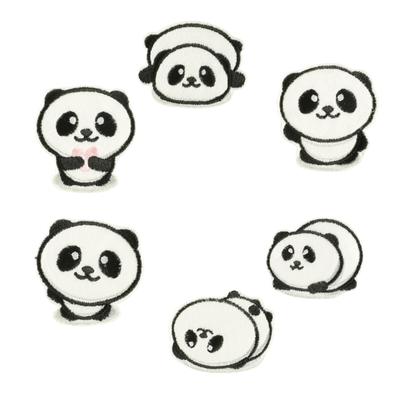 6 Stück Hübsche Tier-Reparaturflicken Aufbügler Gestickte Flicken Cartoon Panda Aufnäher Dekorative Applikationen zum Aufnähen für Kleidung Hut