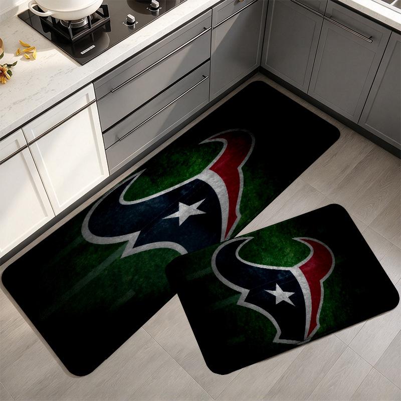 Houston Texans Flannel Kitchen Mat Christmas Soft Area Rug Non Slip Floor Carpet Home Decoration