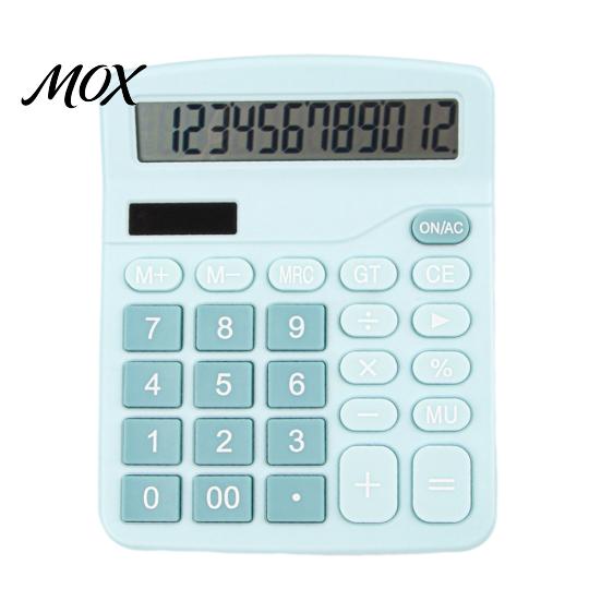 Dual Power Desktop Calculator Solar And Battery Calculator, Large LCD Display Portable Office Durable ABS Material Macaron Pink Blue for Financial