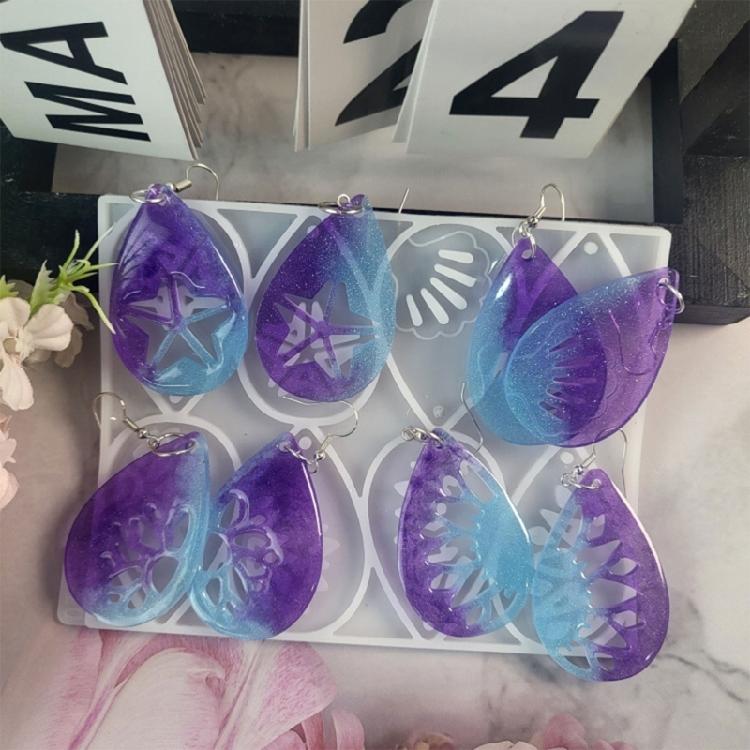 Reusable Silicone Pendant Mold Hollow Earrings Moulds Silicone Pendant Moulds Handmade Jewelry Making Accessories