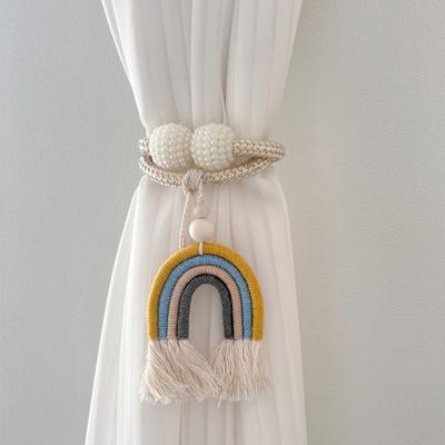 2PCS Rainbow Curtain Clip Tiebacks Tasseled Rope Holders For Home Decoration