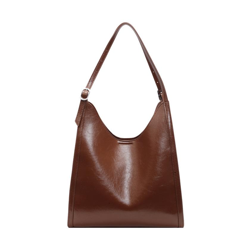 Retro Small Bag Women's New Trendy Fashion Shoulder Bag Texture Underarm Baguette Bag Simple Hand Bag