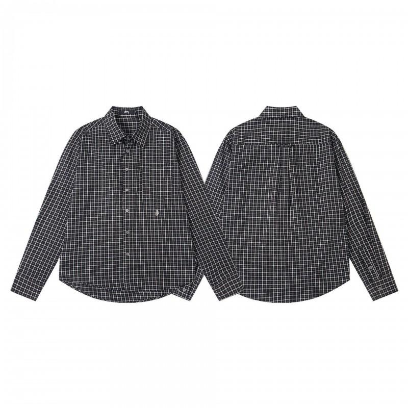 Stu American Style Waffle Print Oversized Long Sleeve Tee Men Winter Casual Wear