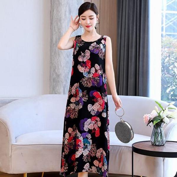 Stijlvolle en comfortabele spaghettibandjes katoenen jurk met bloemenprint voor dames in de zomer