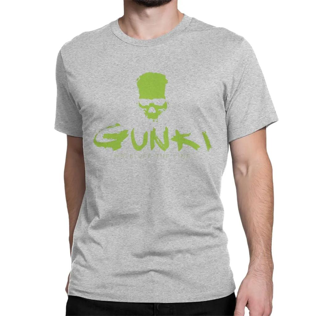 Gunki Cool Reines Baumwoll-T-Shirts Rundhals Kurzarm T-Shirts Angler-Logo T-Shirts für Herren Damen Sommerkleidung