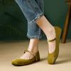 Fashion Flat Shoes for Women 2025 Spring and Autumn Retro Square Toe New Mary Jane Plus Size Women's Shoes 42 43 44