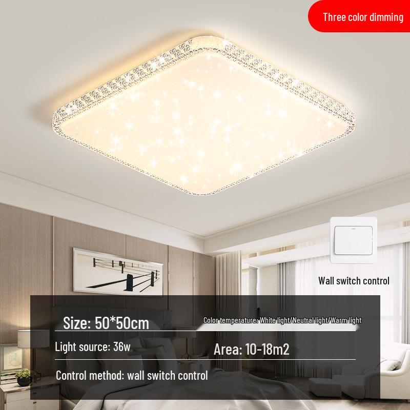 Luxury Crystal LED Ceiling Light for Bedroom, Study, Living, and Dining Rooms