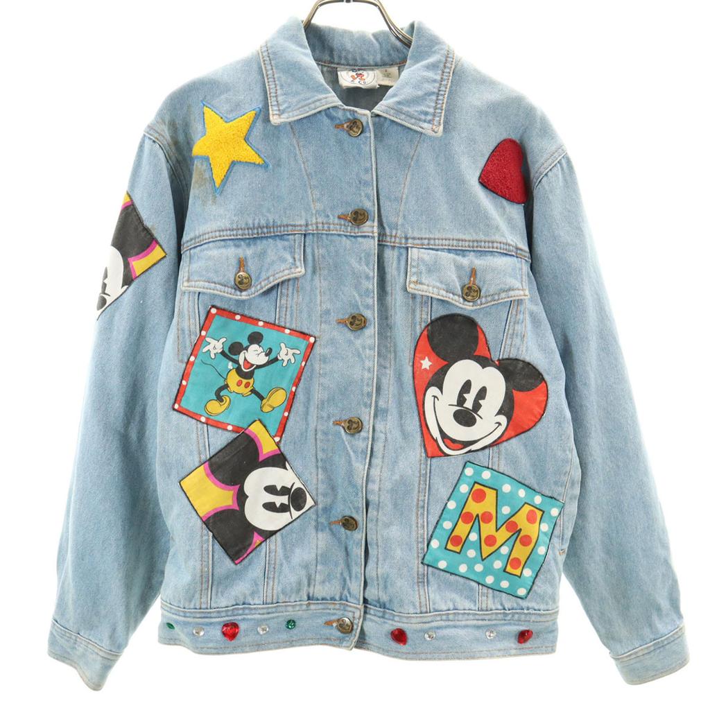 mickey & co. 90s Old Mickey Mouse Denim Jacket S Denim jacket trucker Women Used