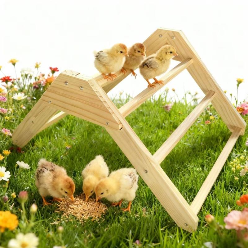 Removable Triangular Chicken Perches Stand For Hens Roosts Durable Natural Poultry Habitat Accessory HX6C