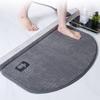 Luxurious Semi-Circular Memory Foam Bath Mat, Ultra Absorbent Bathroom Mat Anti-Slip Toilet Rug