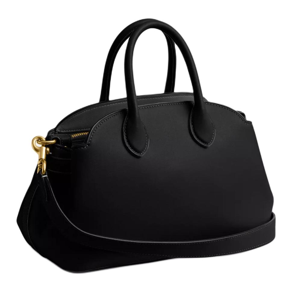 Coach Empire Carryall 26 Logo Zip Closure Leather Crossbody Shoulder Tote Bag Medium Women Tote Bag Black CU066-B4BK