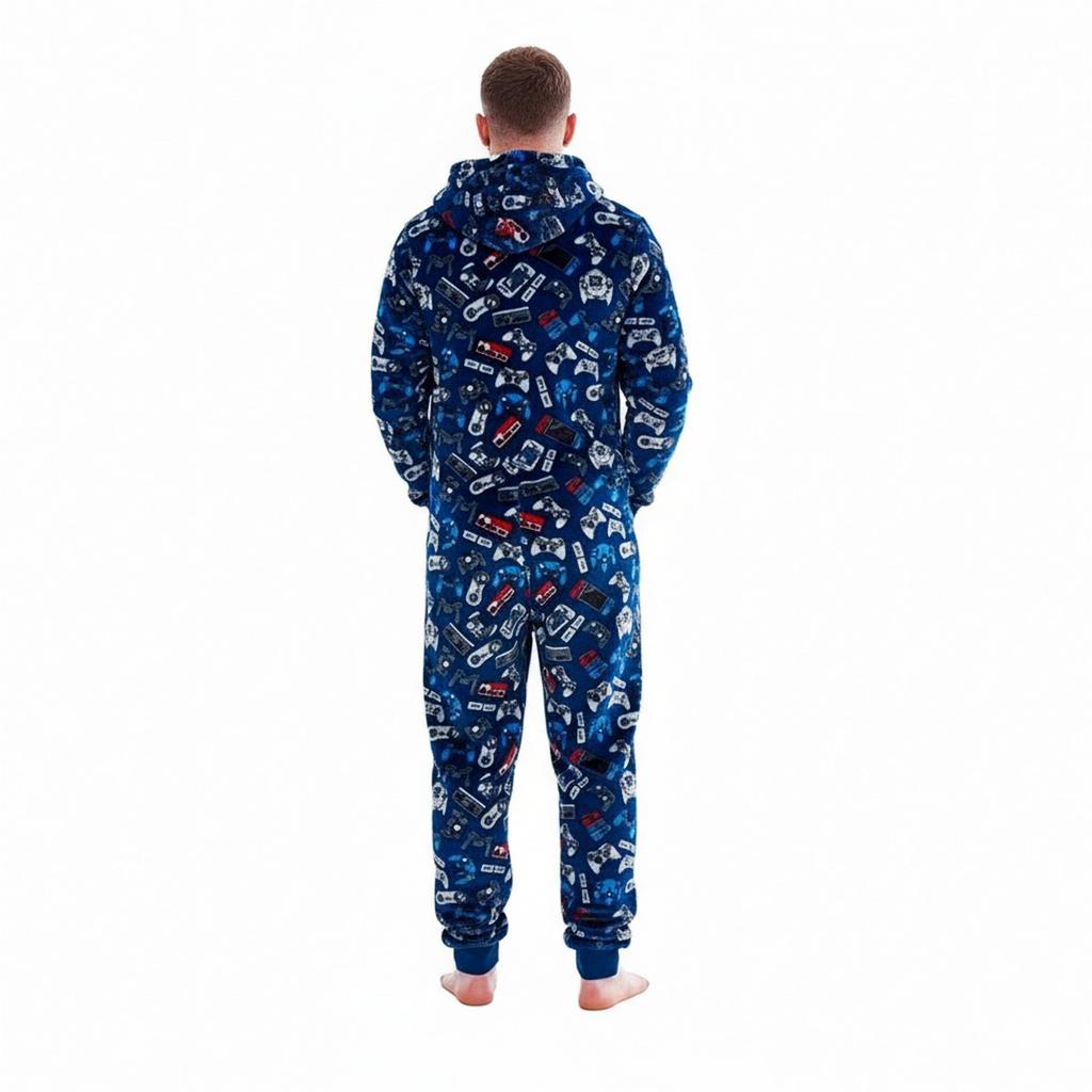 Floso Men's Game Over Game Controller Fleece Jumpsuit