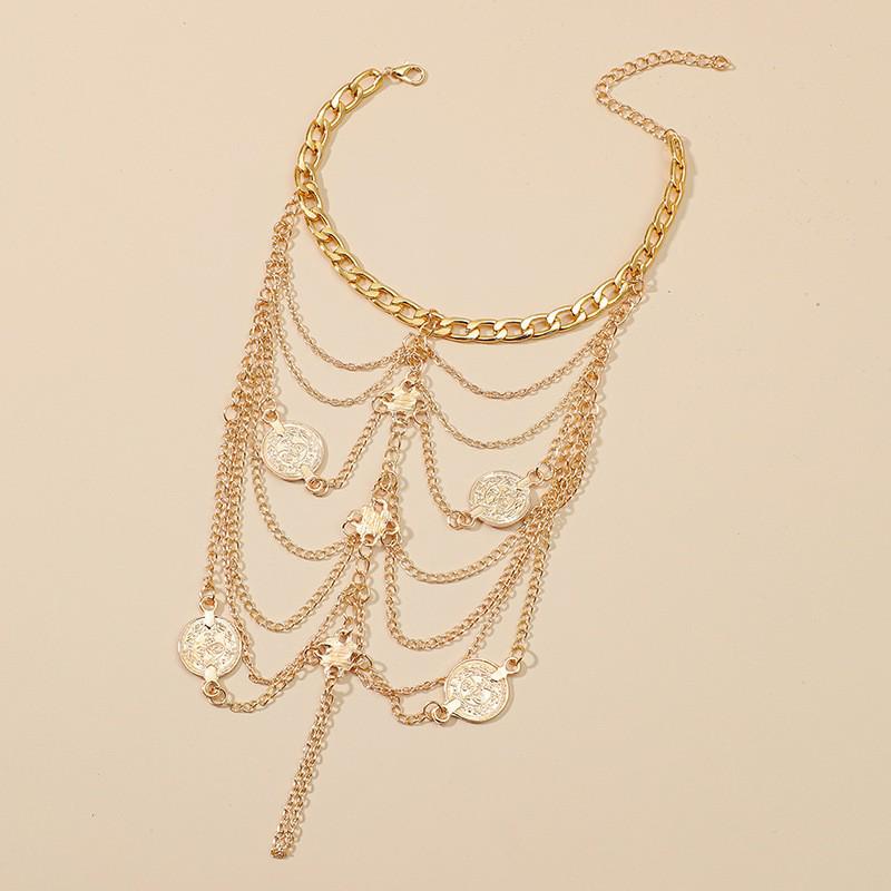 Retro European Multi-layer Flower Tassel Anklet for Women - Trendy & Creative Design