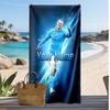 Asciugamano da Spiaggia Personalizzato Stampato Erling Haaland Logo Calcio Supporto Nome Personalizzato Testo Asciugamano Assorbente Per Sport Viaggio Regalo Speciale
