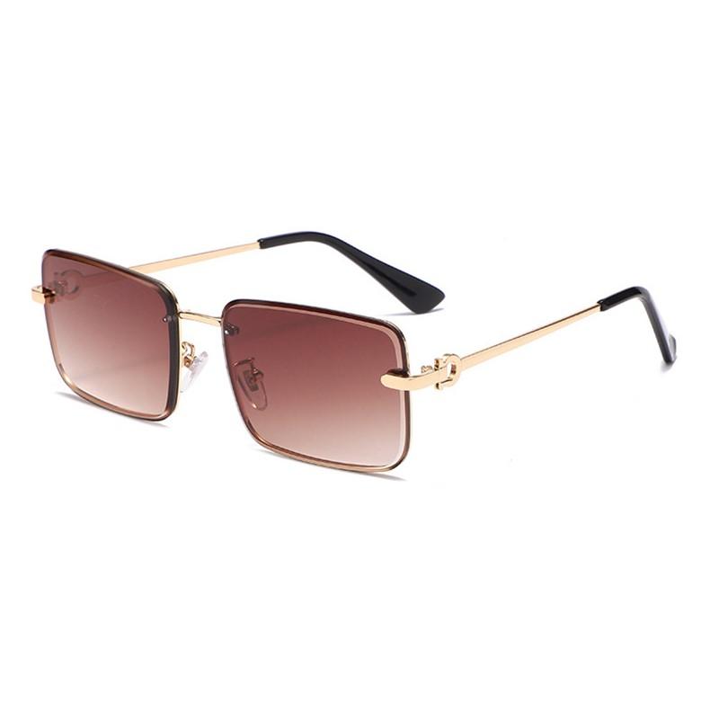 New Metal Small Sunglasses Women Men Rectangle Trendy Vintage Brand Designer Hip Hop Square Sun Glasses Female Eyewear Uv400