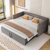Upholstered Bed Extendable Sofa Bed 90/180x200cm with Slatted Frame, Multifunctional Bed Made of Skin-Friendly Velvet Fabric