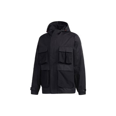 Sportliche Kapuzen-Windjacke mit mehreren Taschen für Herren, Oberbekleidung, Schwarz GF4019