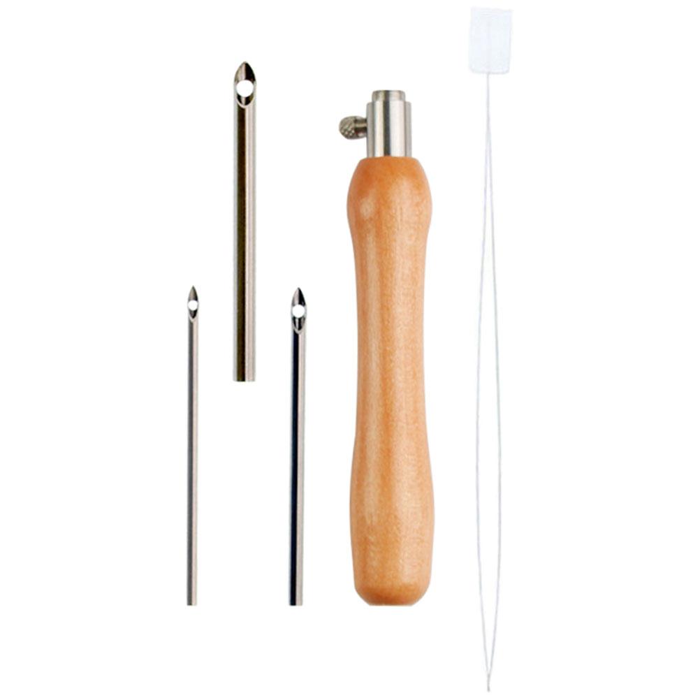 Wooden Metal Punch Needle Kit Felting Needles Embroidery Tools Wool Yarn Crafts Sewing Needle Set Stitching Needles