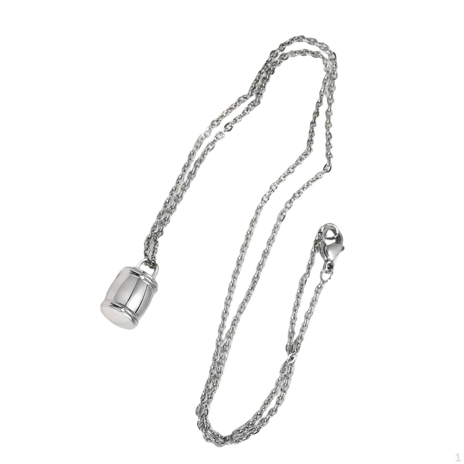 Кулон-урна Держатель для мемориального кулона Кремационные украшения для мужа Silver