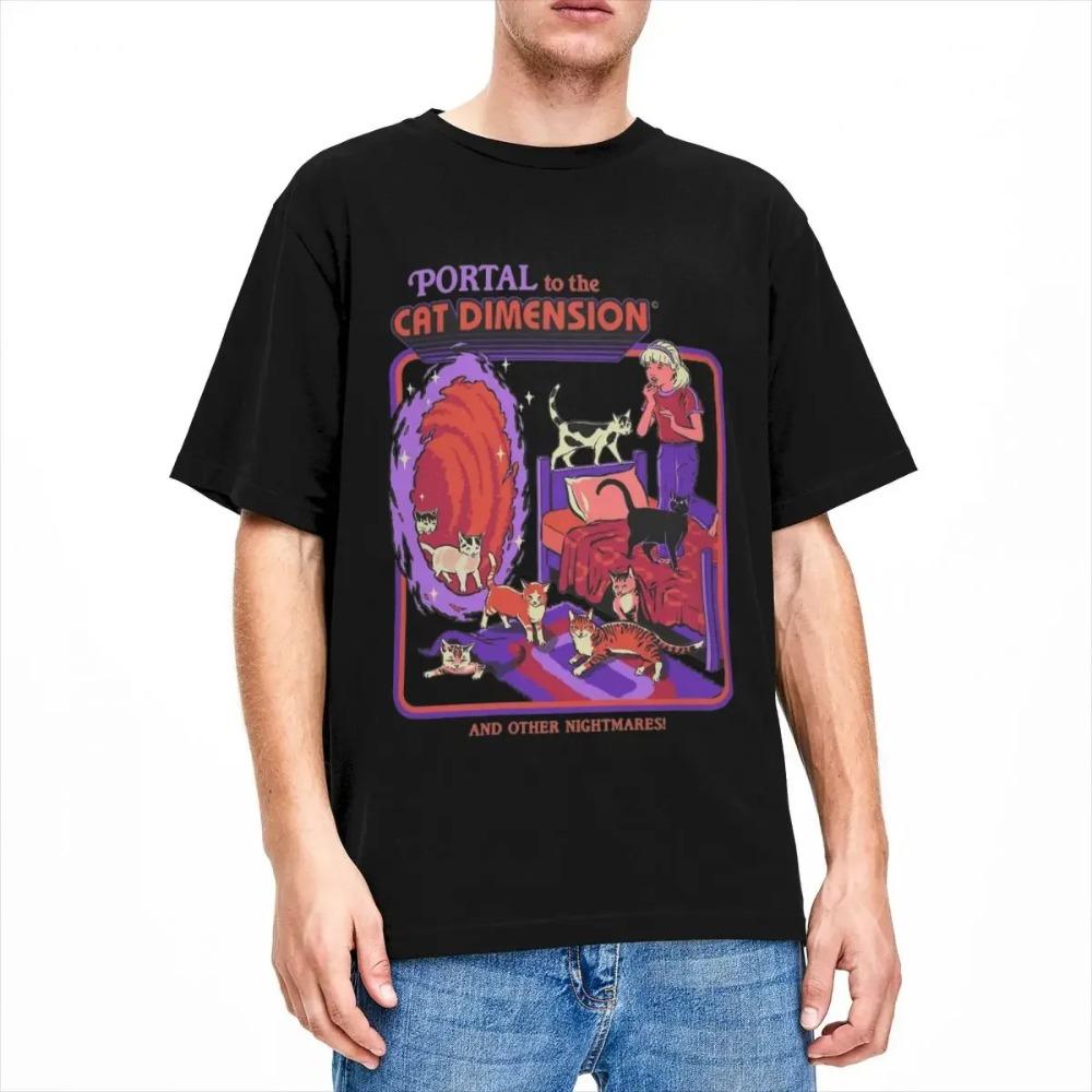 

Cat Dimension Vintage Horror Dark Art Shirt Accessories for Men Women Cotton Vintage 70s 80s T-shirt Clothing Gift Idea XXXXXL чёрный