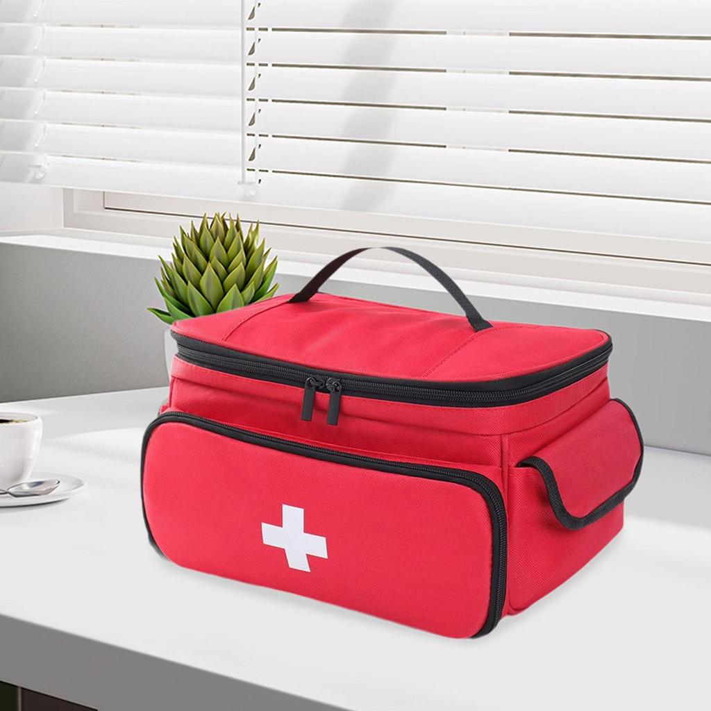 Empty First Aid Bag with Handle Carrying Case Portable Smooth Zipper