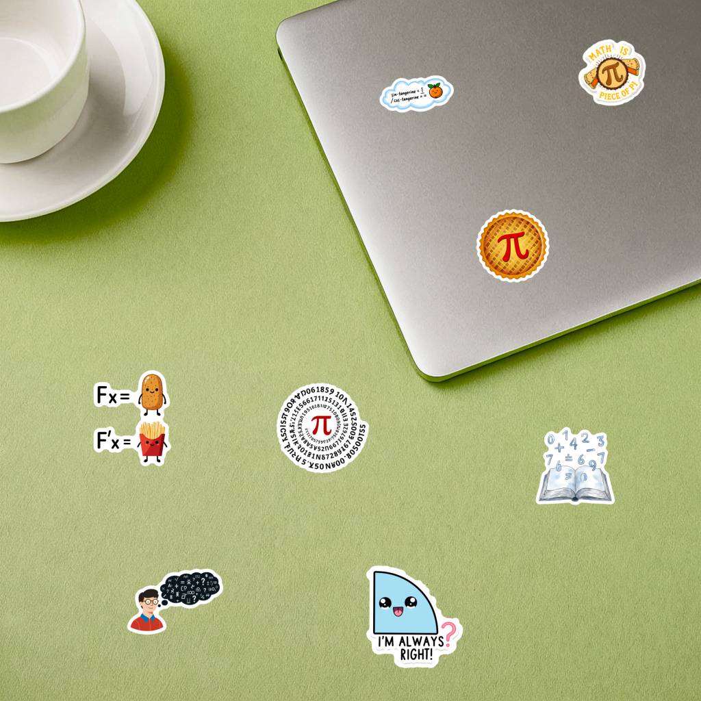 35pcs Educational Mathematics Stickers Cartoon Geometry Teacher Reward Stickers Stationery Stickers For Guitar Laptop Helmet