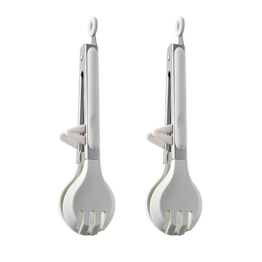 Silicone Food Tong Stainless Steel Kitchen Tongs Silicone Non-slip Cooking Clip Clamp BBQ Salad Tools Kitchen Accessories