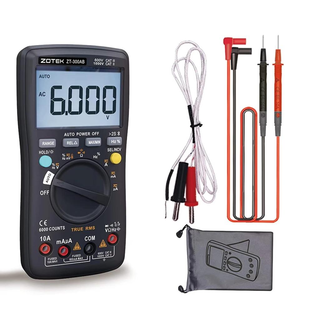 

Professional Bluetooth Digital Multimeter AC/DC Voltage Resistance LCD Display Voltage Detector True RMS Multifunction чорний