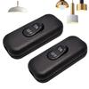 2pcs 6A 250V Inline Cord Switch, Button Switch On/Off Black Button Feed Cord Switch for Table Lamp Desk Light Bed Lamp