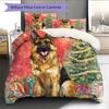 Pink German Shepherd Pattern Bedding Home Decoration Birthday Gift (1 * duvet cover + 2 * pillowcase, without core)