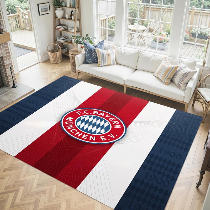 Bayern München Design Kristall Sammet Matta Mysig Icke?Halkskyddad tryckt matta för sovrum, vardagsrum, entré