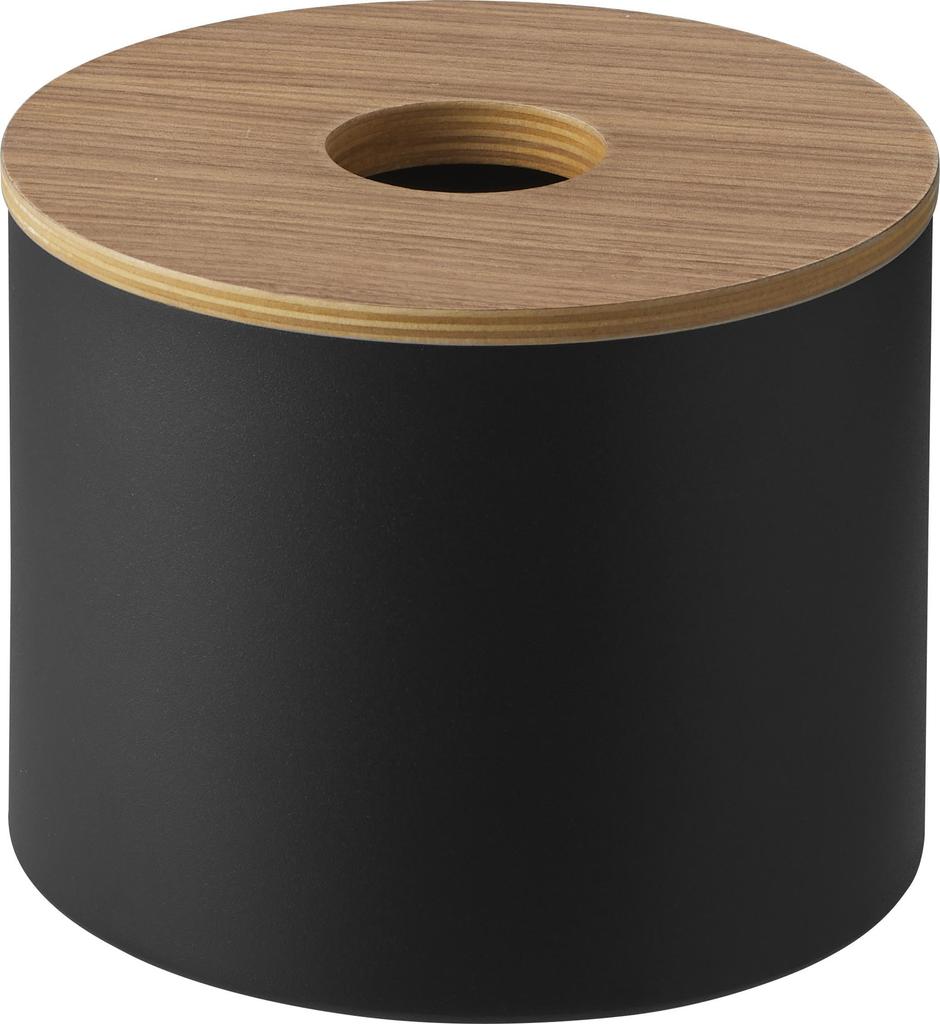 Yamazaki Jitsugyo Cleansing Towel Holder Brown W17 x D17 x RIN Roll Type Storage Case Easy Installation 1943 H13.5cm