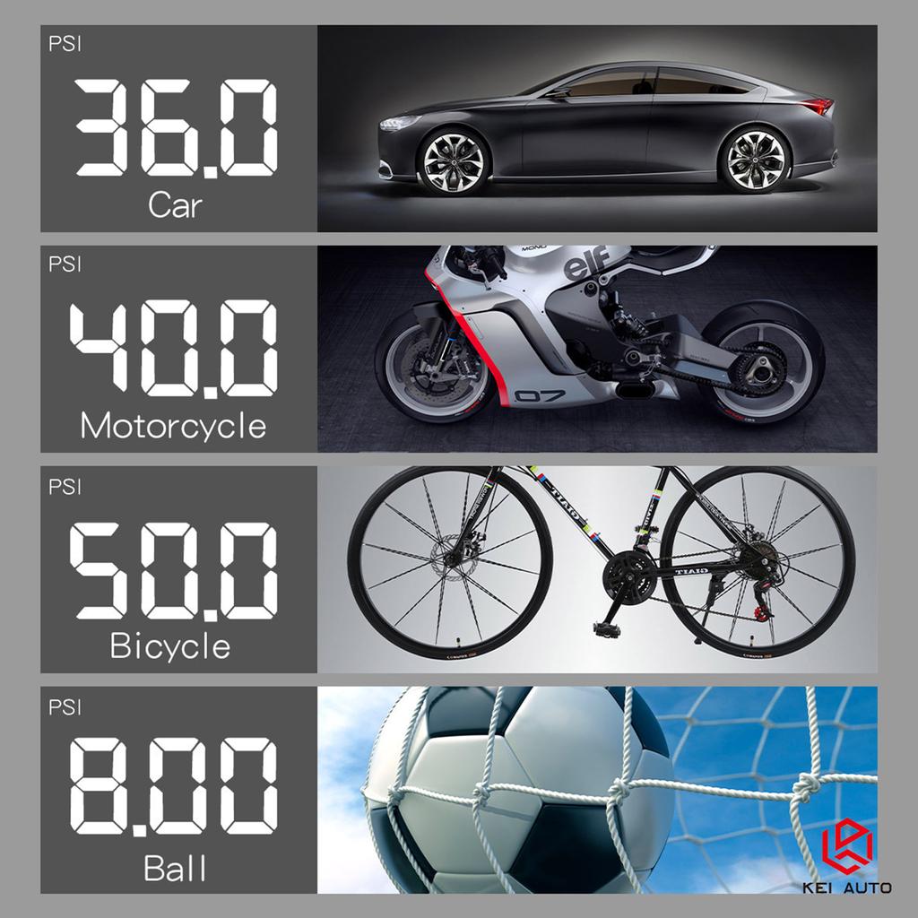 Portable Air Compressor Electric Car Pump Automatic MotorcyclesTire Inflator Digital Pressure Gauge Detect with LED Lamp