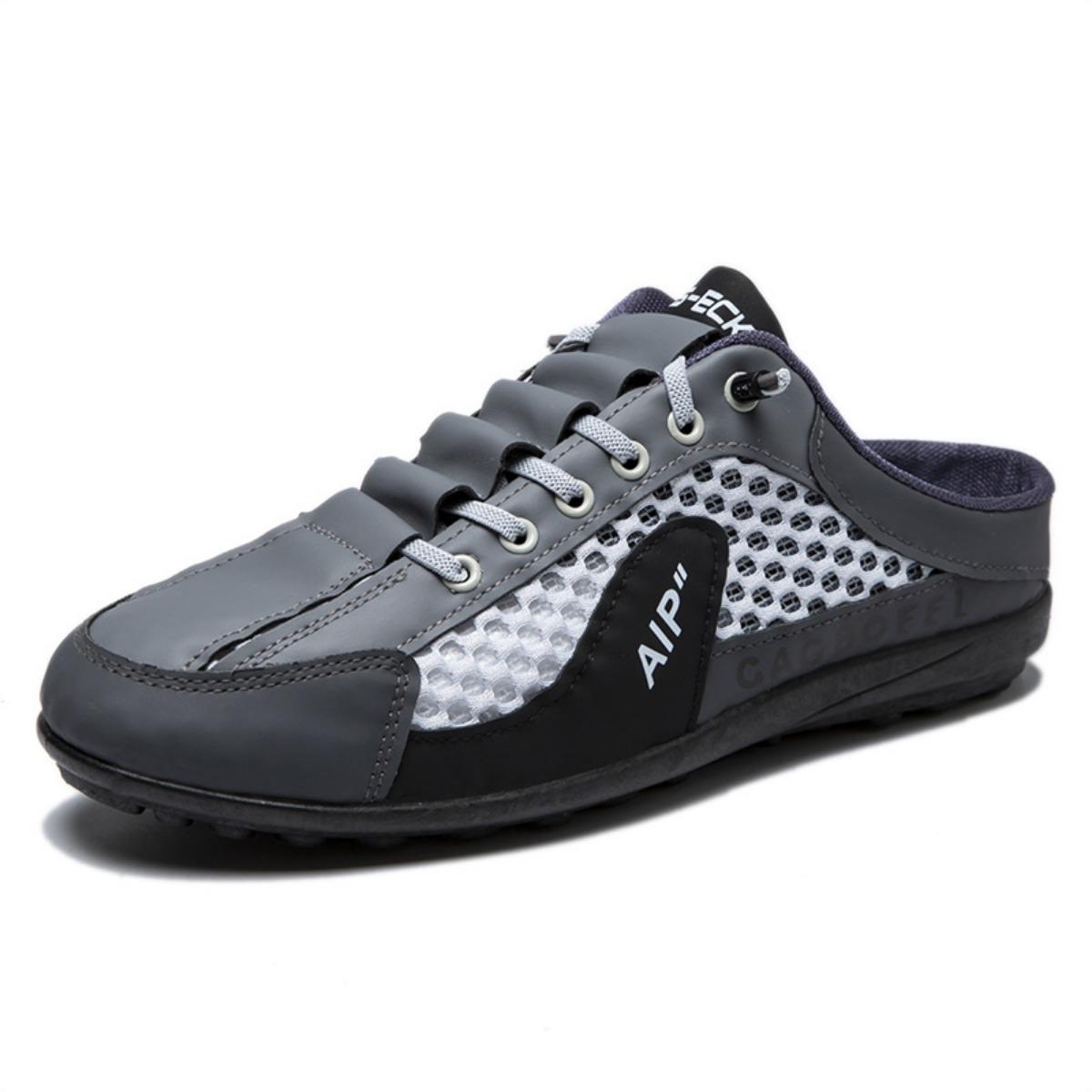 

Мужская обувь Soybean Shoes Новые дышащие тапочки Baotou, стремена Повседневная ленивая обувь для подростков снаружи полуприцепа для латекса Мужская обувь 39