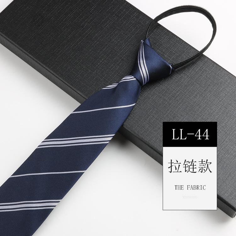 Tie Men'S, Business Zipper Work Security Shirt Striped Red Blue 8Cm Knot Free Easy To Pull