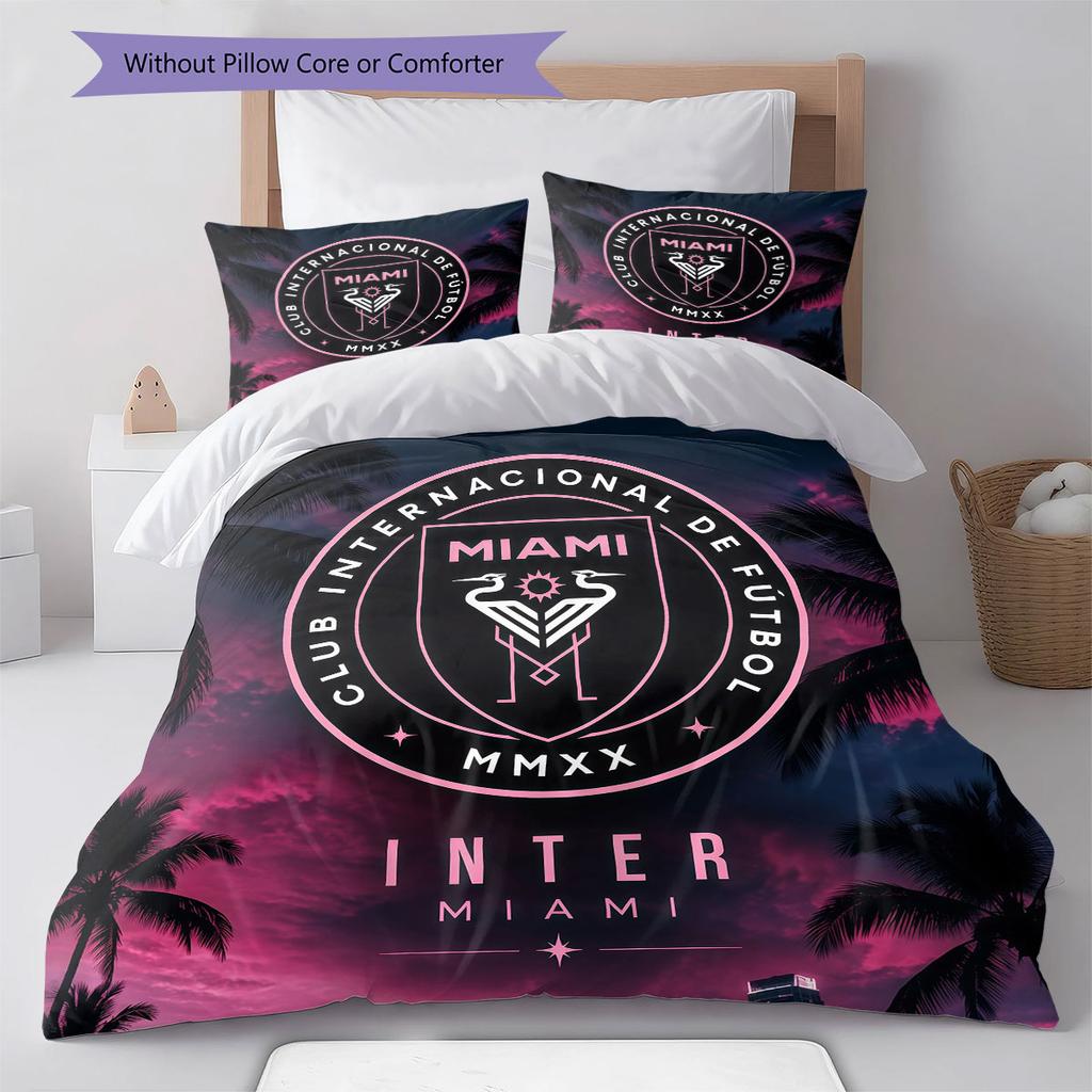 Inter Miami CF Pattern Bedding,Quilt Set Quilt Cover Pillowcase Home Birthday Gift(1 * duvet cover + 2 * pillowcase, without core)