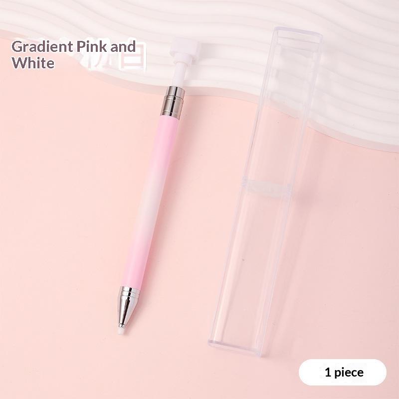 Gradient Point Drill Wax Stick With Self-Adhesive Rotating Nail Art Tool, Portable Dotting Pen For Nail Salon Use Nail Art Pen