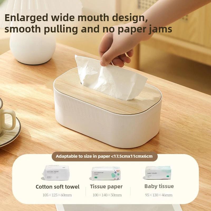 Wooden Tissue Box Cover with Minimalist Design, Light Luxury Home Decoration for Desktop & Living Room Napkin Organizer
