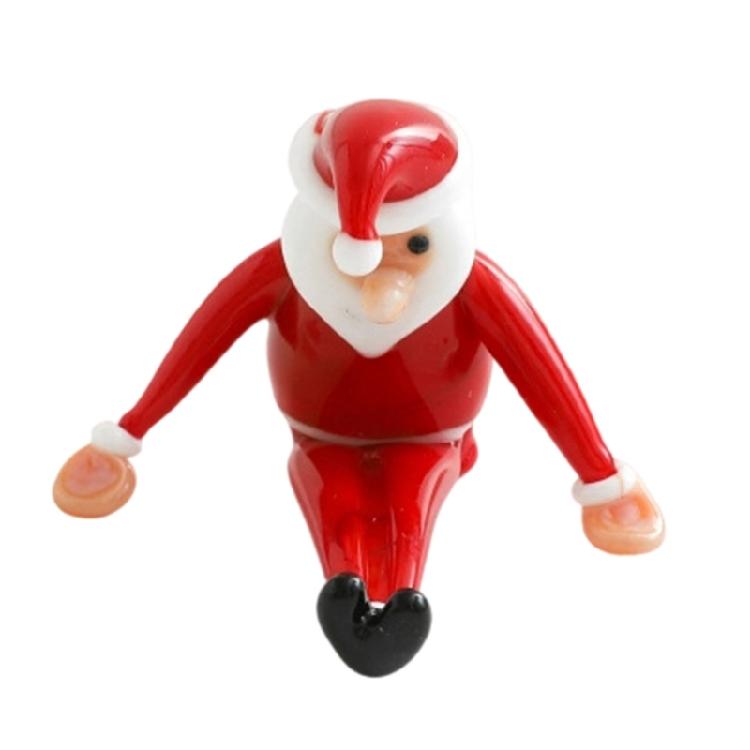 Christmas Decorative Figurine Santa Clauses Ornament Glass Yogas Santa Clauses Figurines for Holiday Car Home Decorations