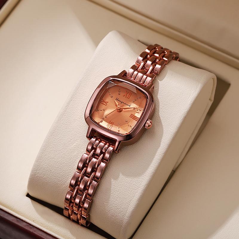 Watch Female Niche Light Luxury Steel Belt Square Small Dial Female Student Junior High School Sense Simple Temperament