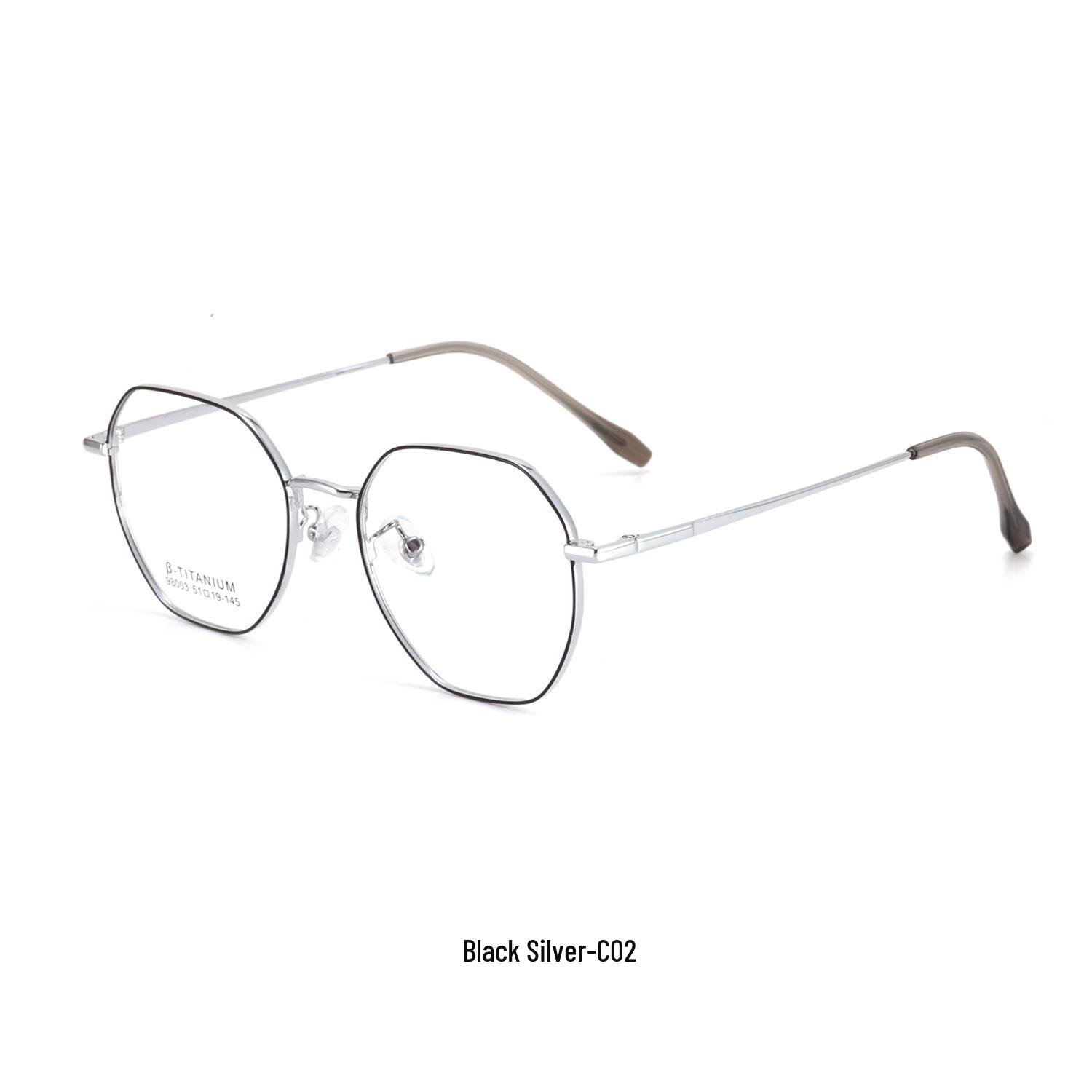 Ultra-Light Non-Magnetic Super Elastic Retro Glasses Frame with Electroplated Polygonal Design, Fit for Myopia.
