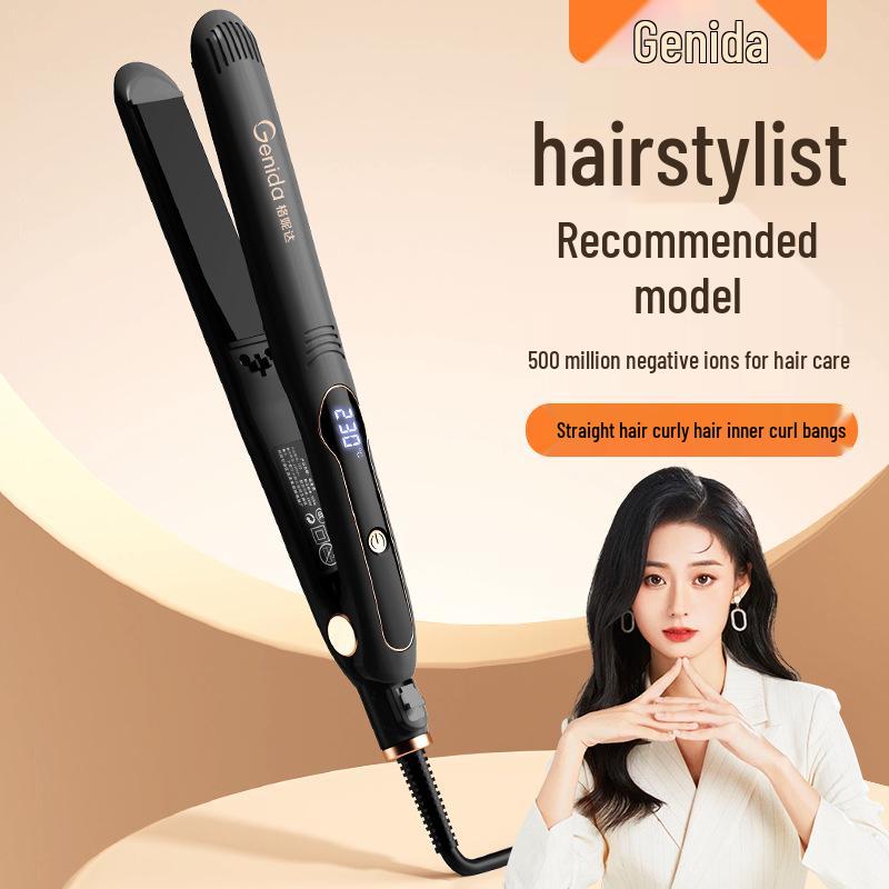 Dual-Function Curl & Straight Hair Iron with Digital Temp Control & Ionic Care