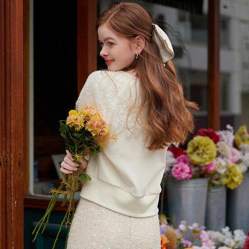 Elegant Sequin Knit Cardigan Shawl