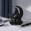 Matte Black Ornaments 3D Printed Anubis Moon Figurine, Ancient Egyptian Mythology Statue, Frosted Texture Decor Dark Style Wolf Desk Ornament, Unique