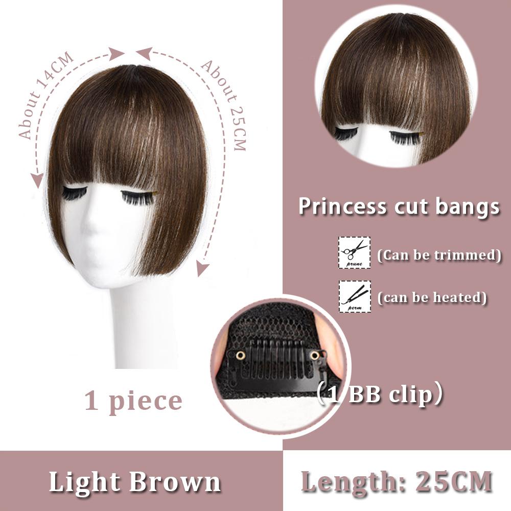 Black Brown Bangs Wig Hair Extension Synthetic Wig Women Clip Style Bangs