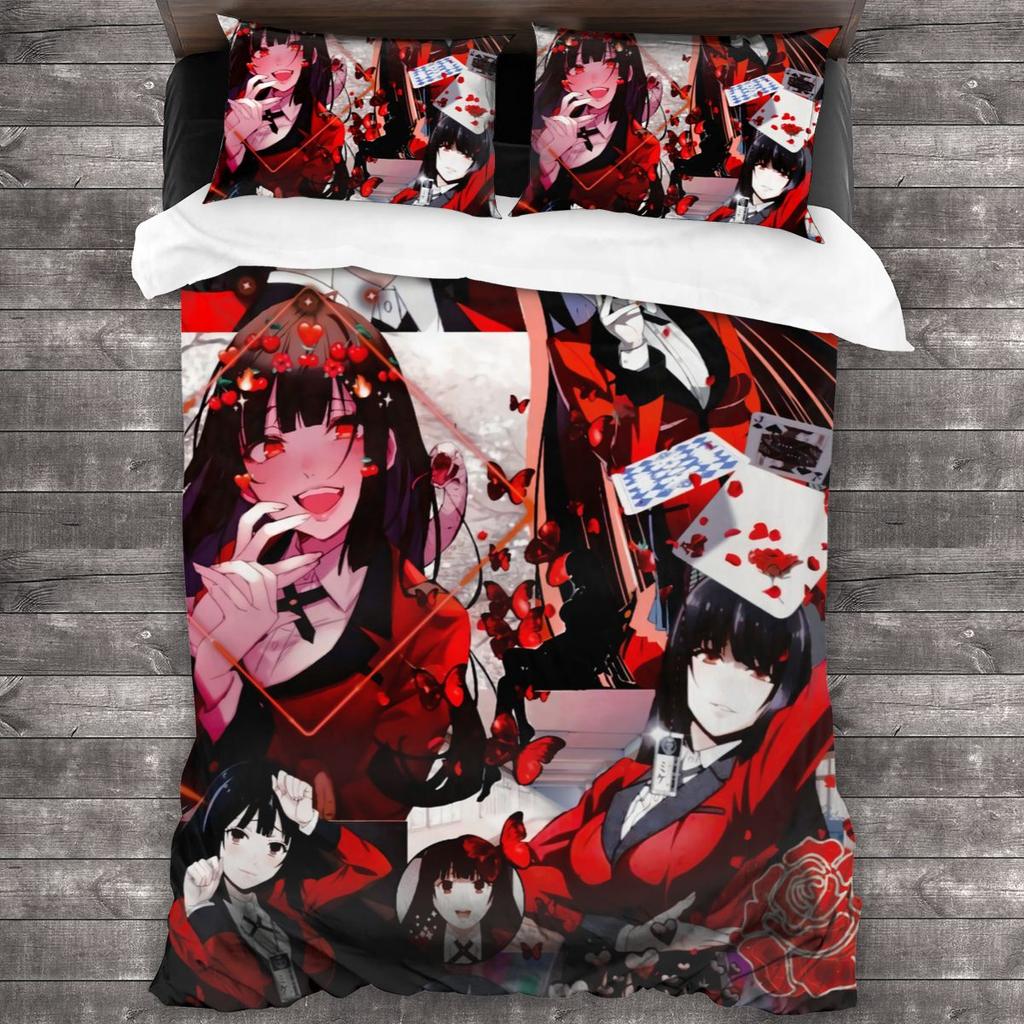 Kakegurui Yumeko Bedding Set Single Twin Full Queen King Size Bed Set Aldult Kid Bedroom Duvet Cover Sets 3D Print Anime 011