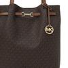 Michael Kors Carson NS Signature Brand Logo Charm Coated Canvas Shoulder Bag Large Women's Brown